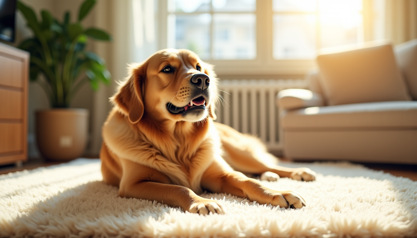 Illustration : veillez à protéger votre chien contre les parasites — protégez votre maison des poils de golden retriever