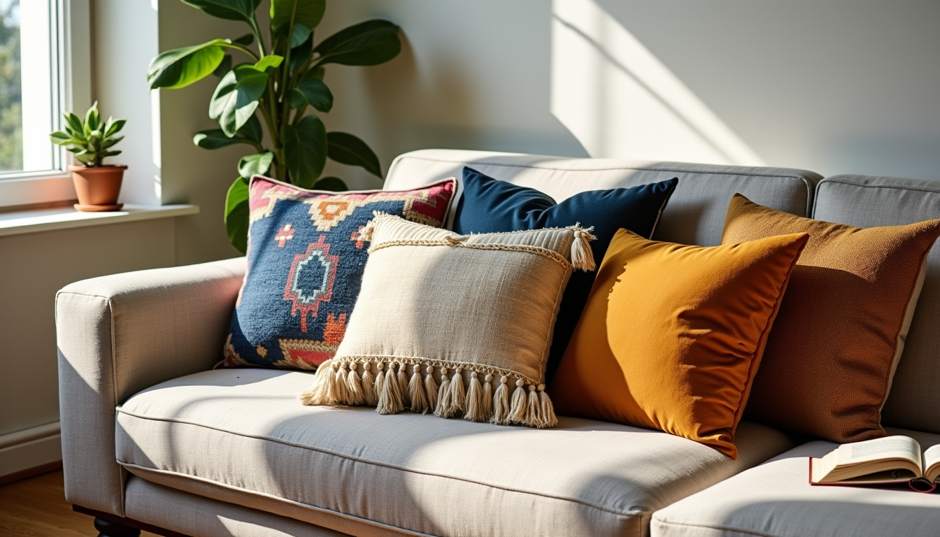 Illustration : un entretien attentif garantit que vos housses de — choisir une housse de coussin bohème pour son intérieur ?