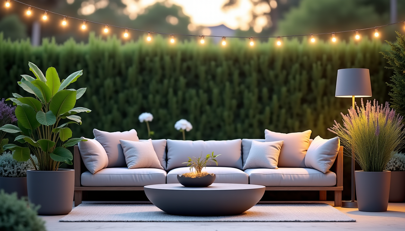 Illustration : e pourra vous accompagner dans la création d'un — mobilier, végétation et éclairage : les bases d’une décoration extérieure réussie