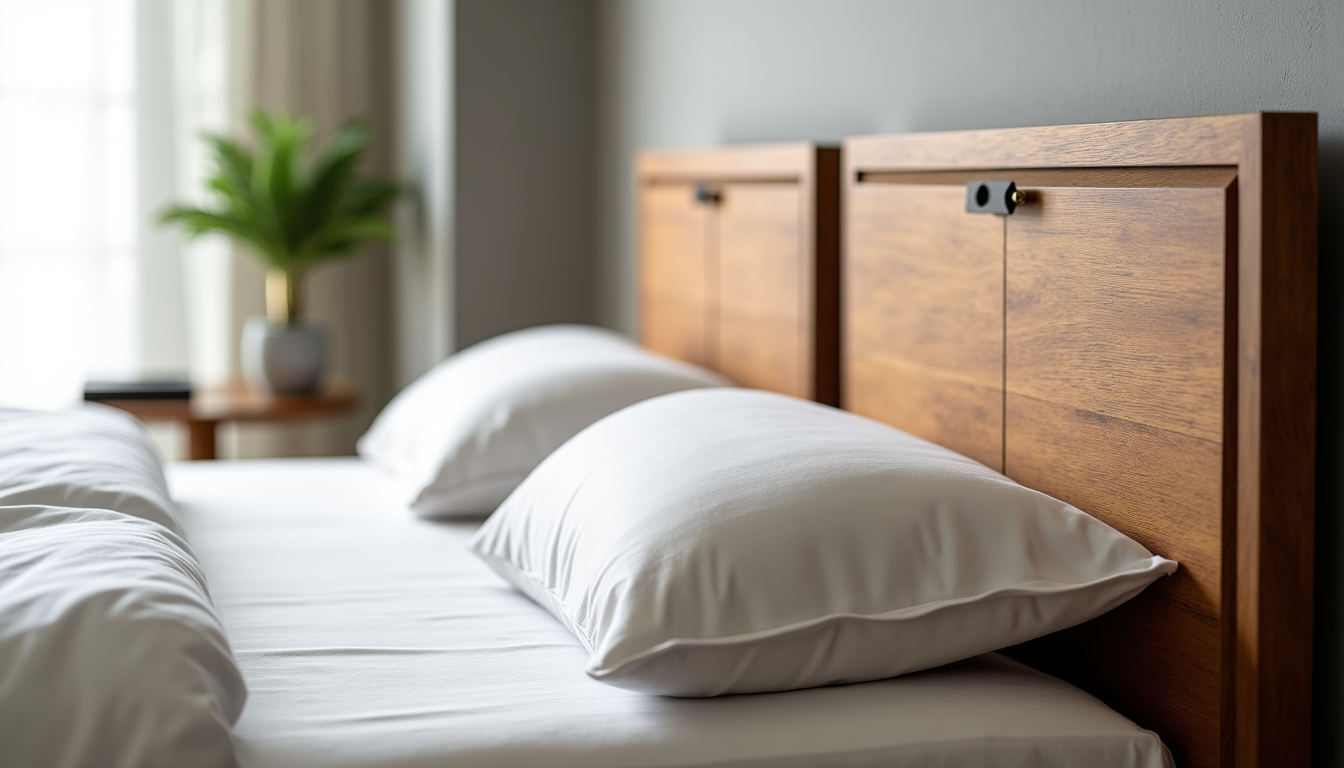 Illustration : pour la chambre, une tête de lit en — métal et bois : une association équilibrée pour une maison contemporaine