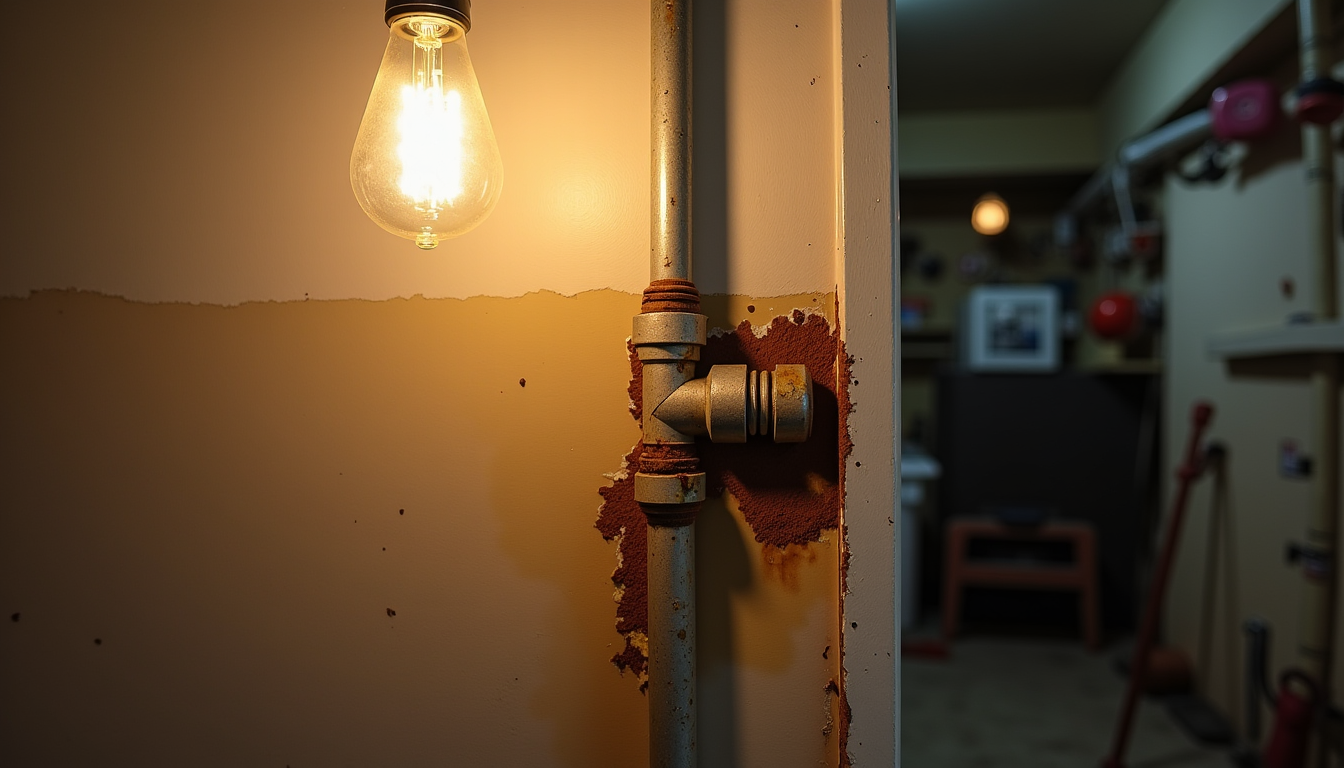 Illustration : les signes de corrosion sont particulièrement préoccupants sur — signes qui montrent qu’une infiltration d’eau commence à endommager une maison
