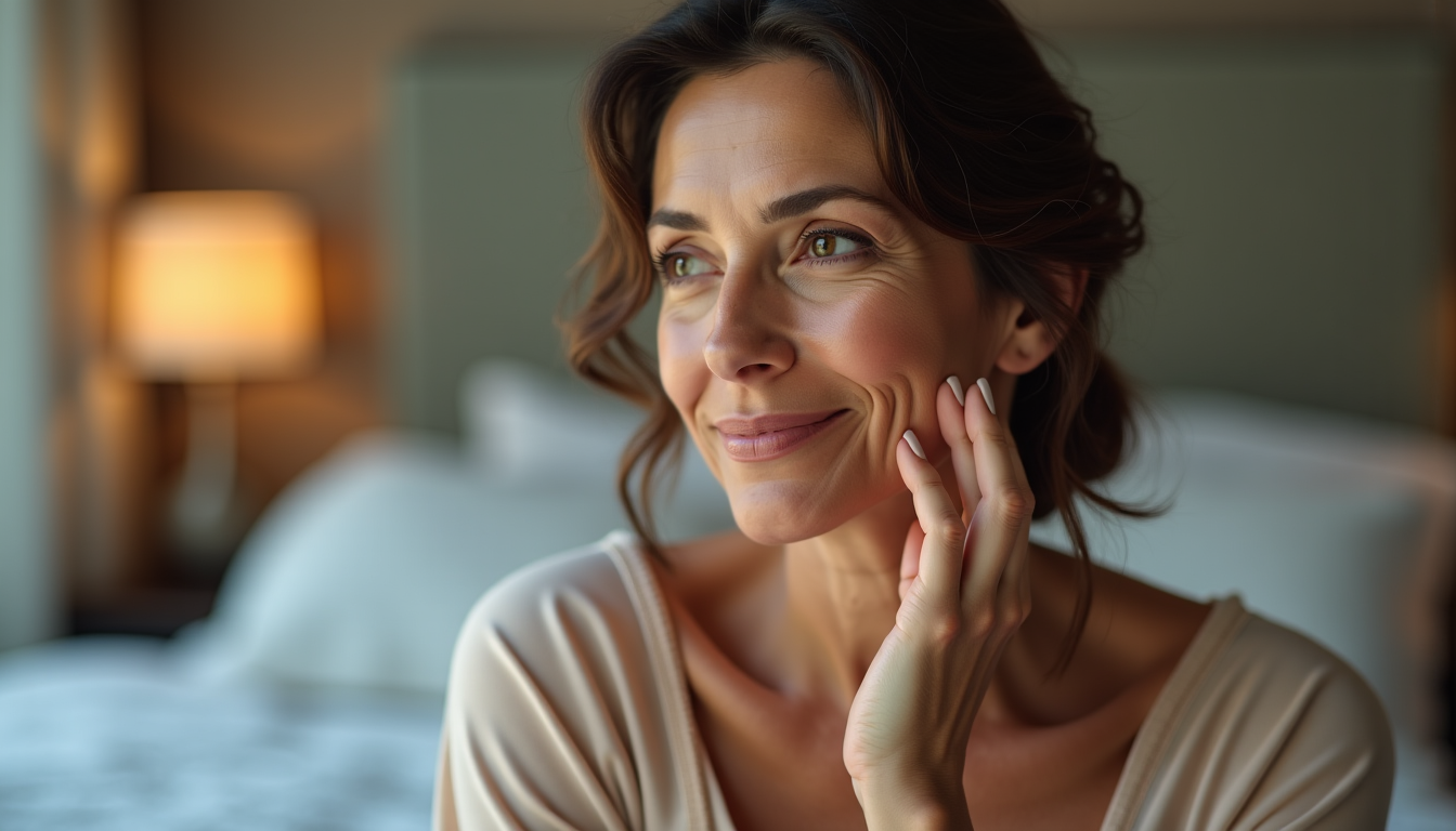 Illustration : pendant votre sommeil. les formules de nuit sont — routine anti-âge sans injection après 45 ans : quels soins pour les rides, la fermeté et l’éclat ?