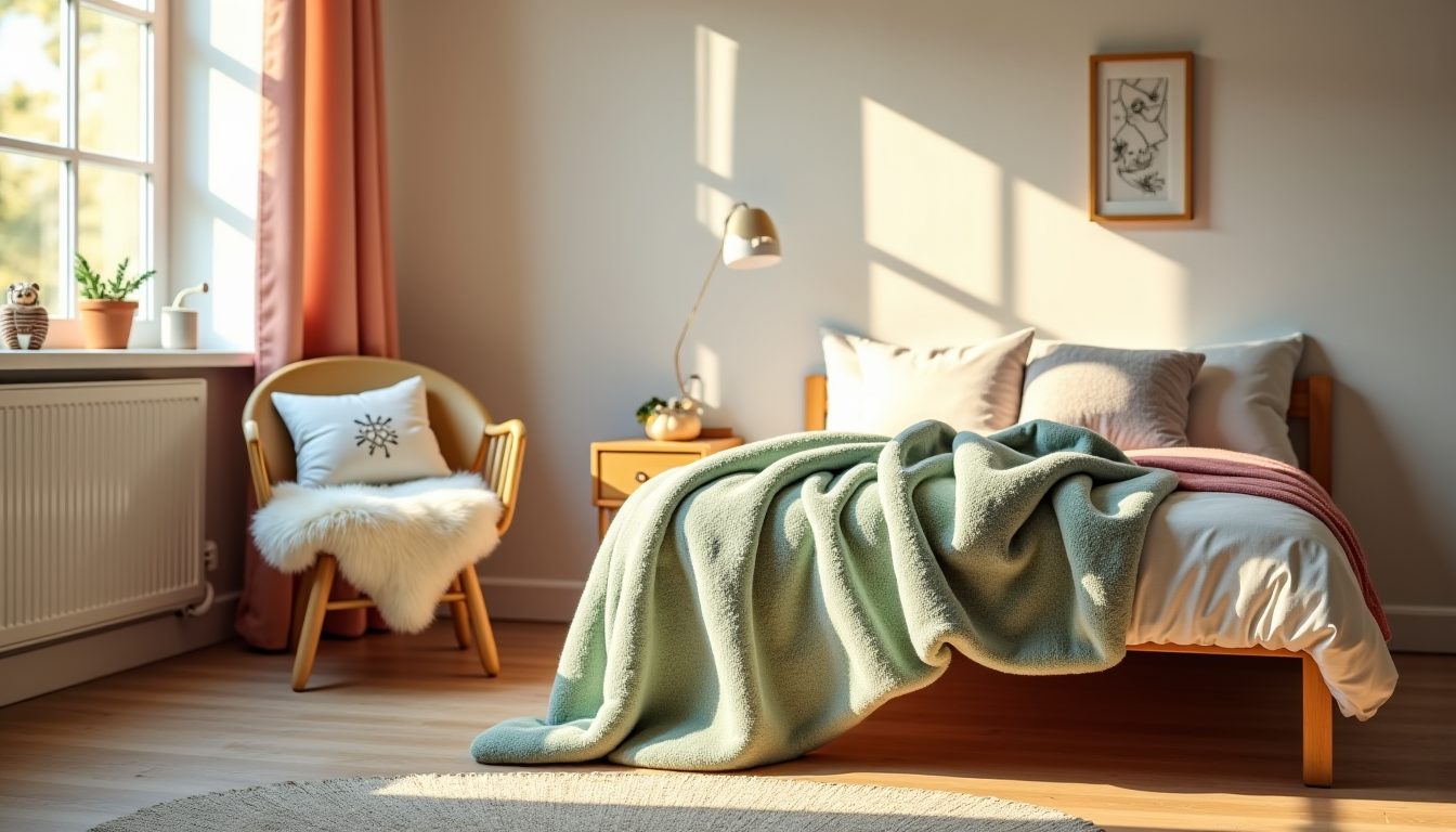 Illustration : ces textiles contribuent à créer une ambiance chaleureuse — personnaliser une chambre enfant : le choix des décos