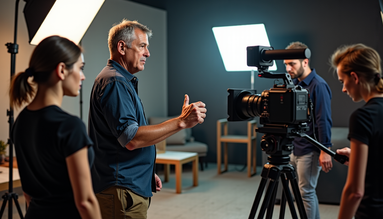 Illustration : ateur et le reste de l'équipe, établit les — production audiovisuelle : quels équipements et métiers interviennent dans un tournage ?