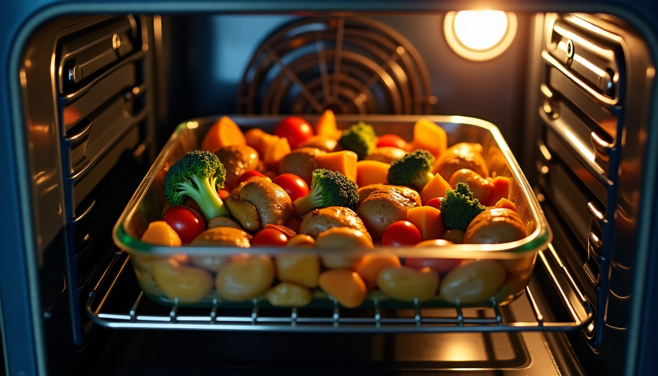 Illustration : la disposition des aliments dans le plat et — réussir une cuisson homogène au four ?