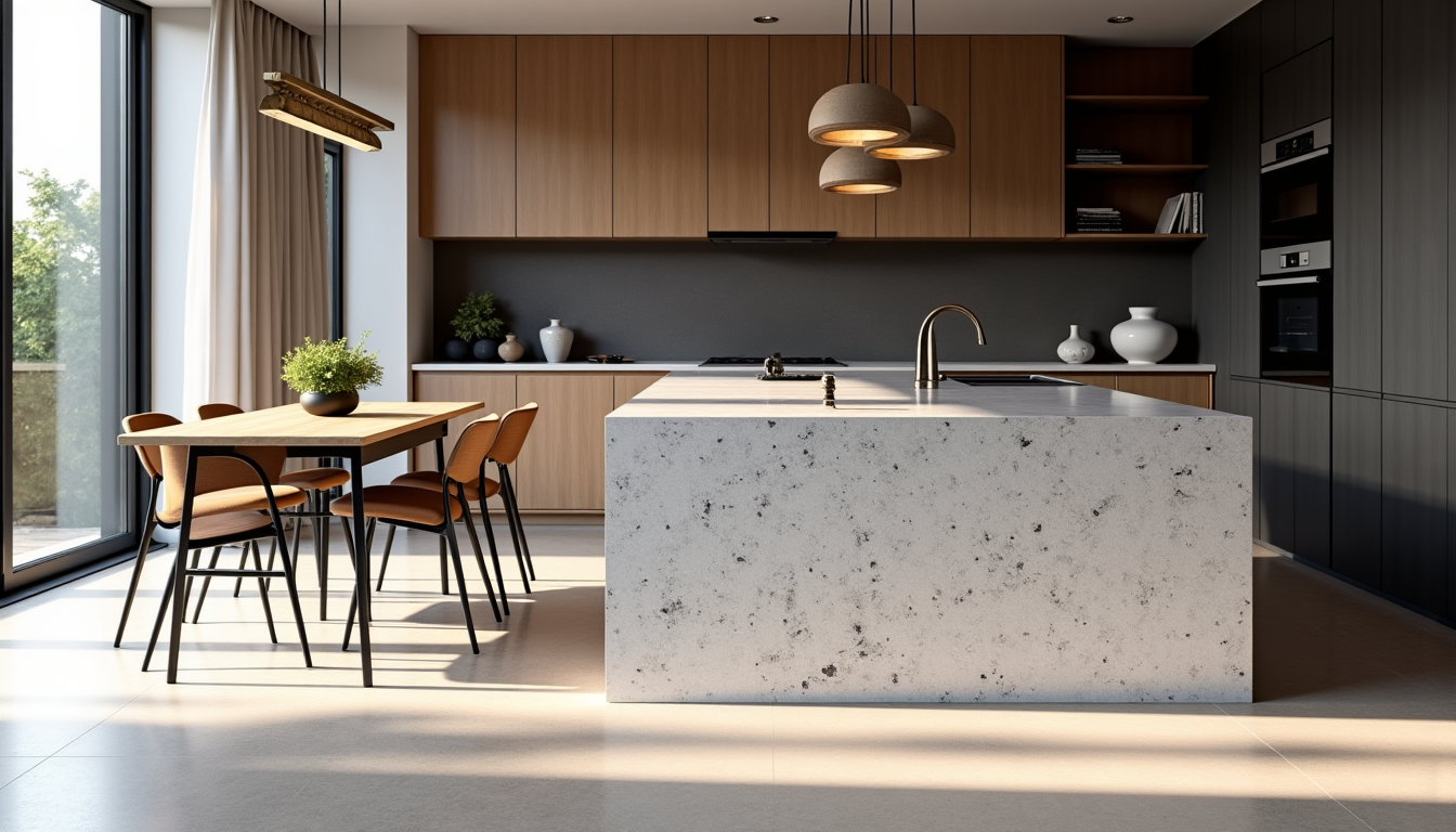 Illustration : ces combinaisons permettent de créer des espaces fonctionnels — associer terrazzo, bois et métal dans un même intérieur ?