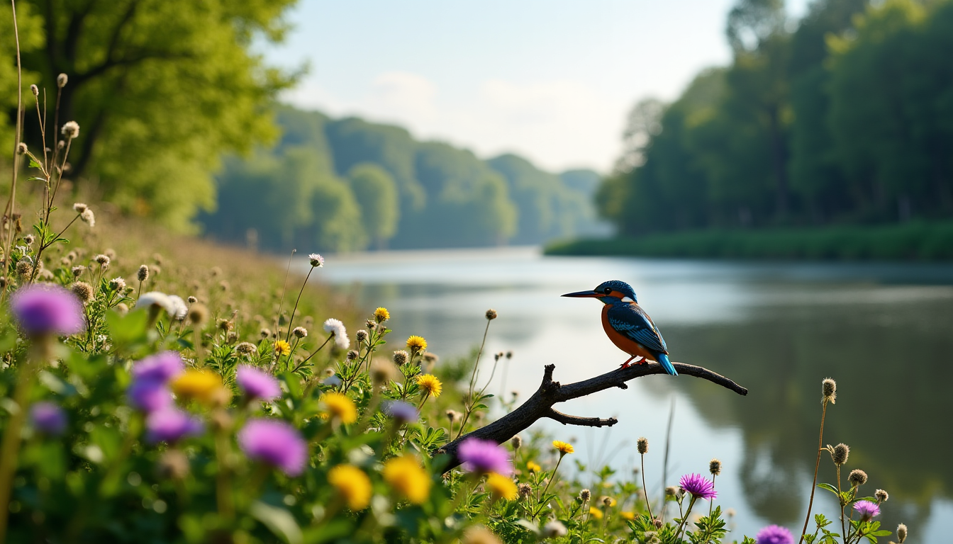 Illustration : faune et de la flore des berges. zones — vivre ou voyager entre rhône et saône avec toutes les information