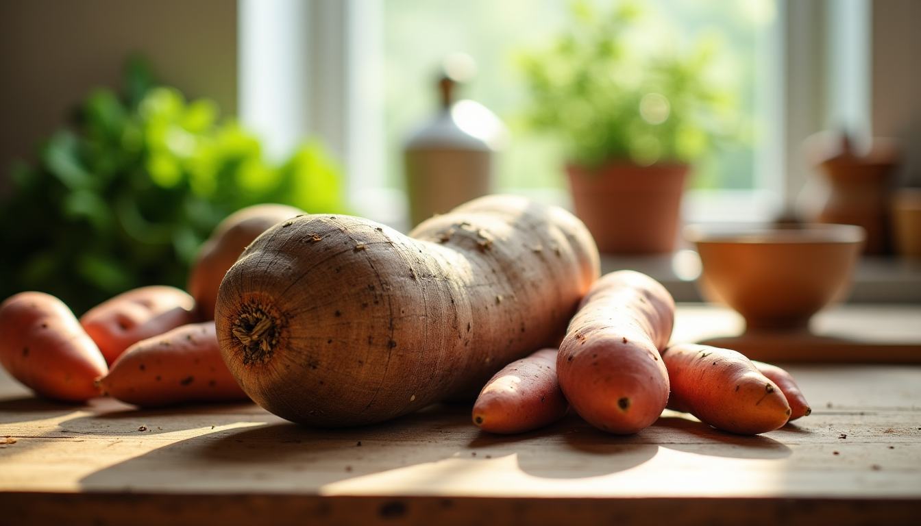 Illustration : rent que l'igname pourrait avoir des propriétés antioxydantes — manioc, igname, patate douce : quelles différences en cuisine ?