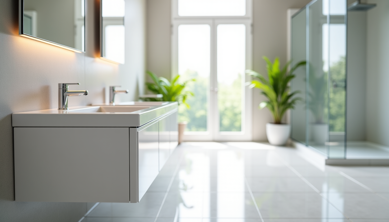 Illustration : faciles à nettoyer que les finitions mates, qui — revêtements choisir pour une salle de bains humide ?