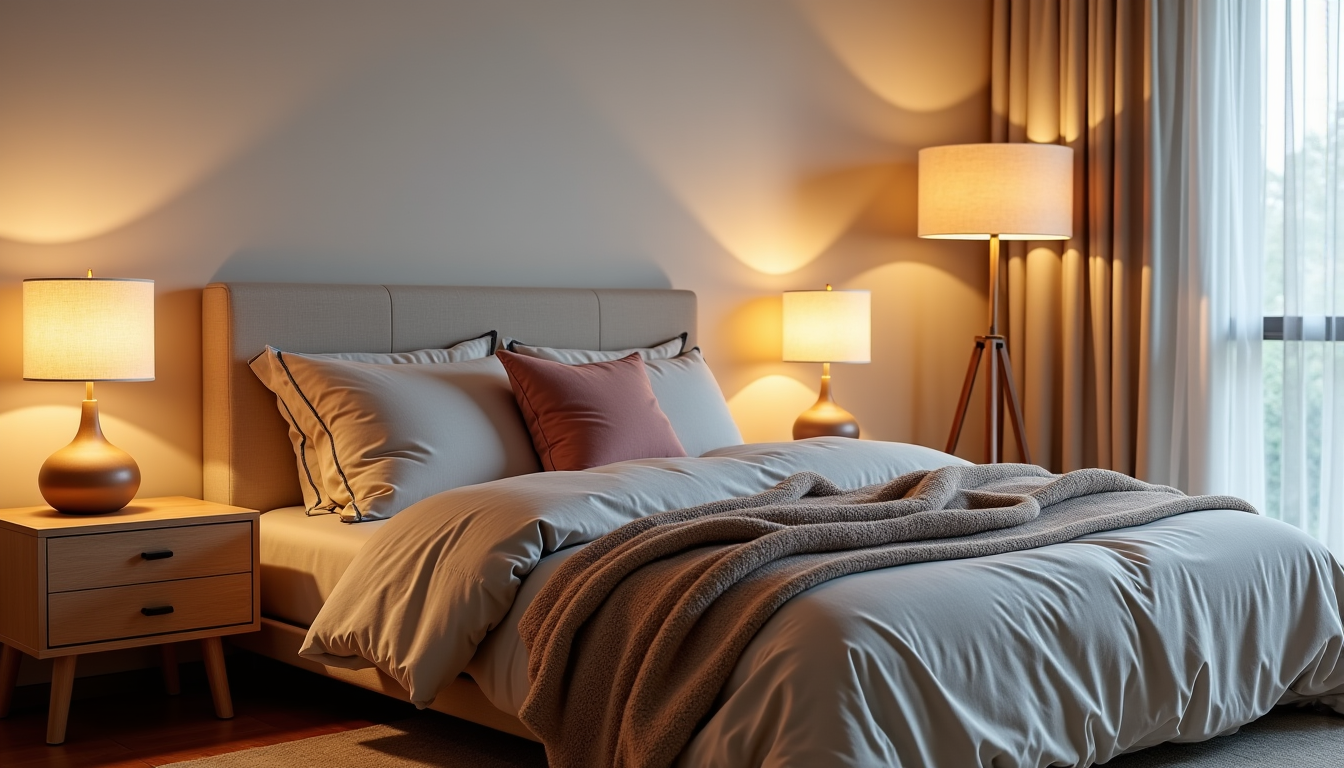Illustration : l'intensité lumineuse, mesurée en lumens (lm), doit être — luminaires choisir pour une chambre chaleureuse ?