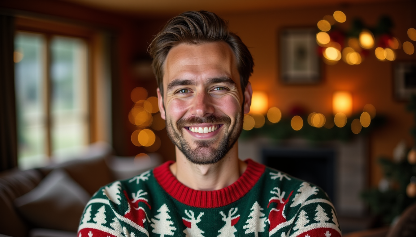 Illustration : un bon ajustement garantit non seulement le confort, — pull de noël homme, idée cadeau qui fait sourire