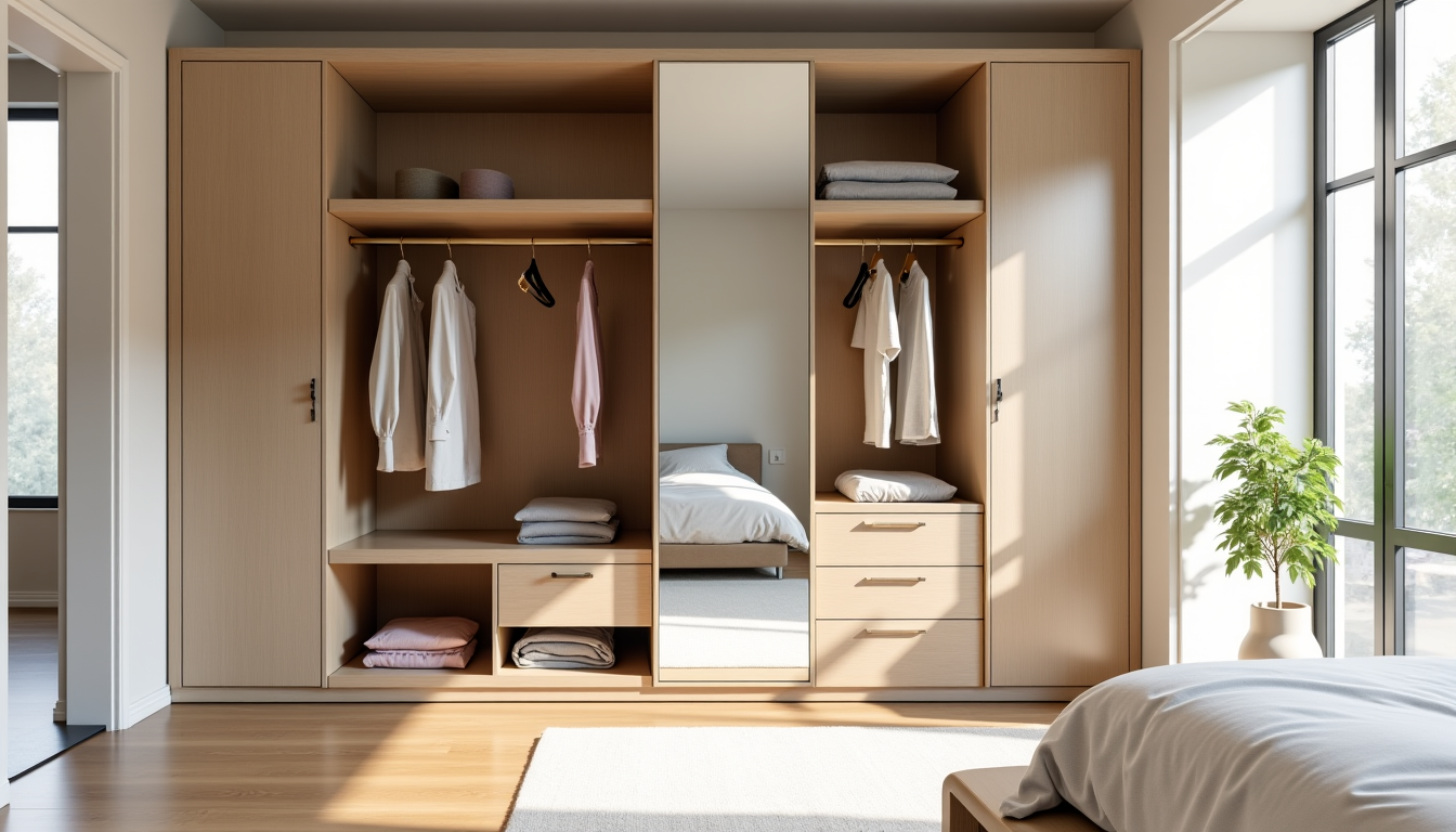 Illustration : être équipées de miroirs pour agrandir visuellement la — installer un dressing dans une chambre sans placard ?