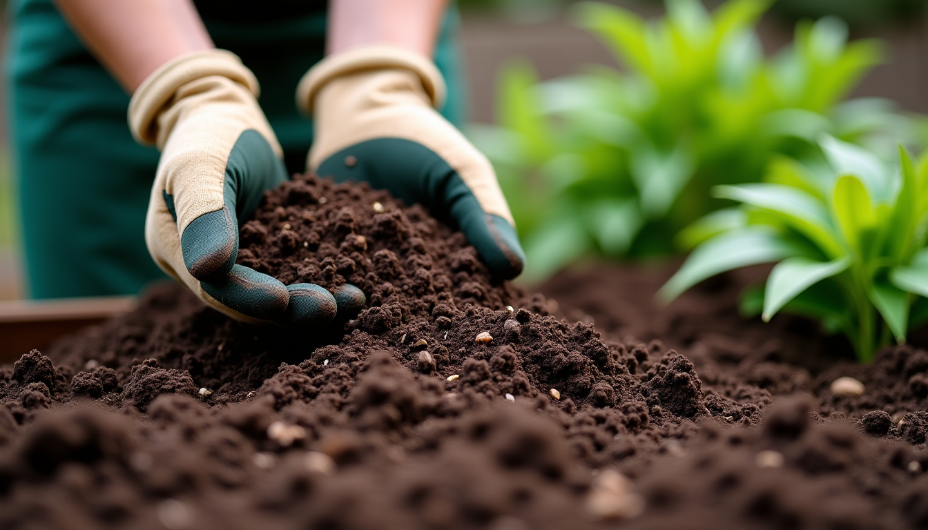Illustration : le compost, par sa nature de matière organique — compost ou fumier : lequel utiliser pour enrichir son jardin ?