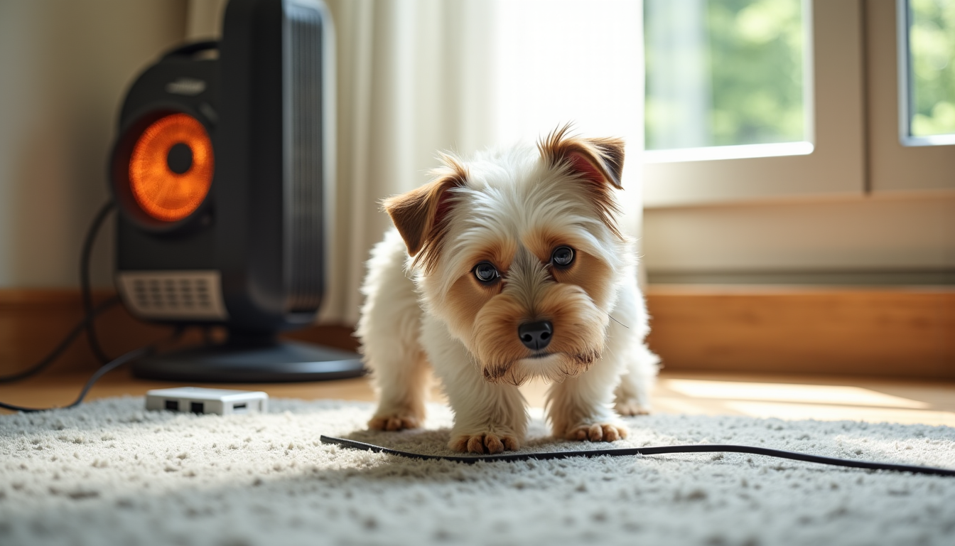 Illustration : nos maisons modernes sont remplies d'appareils électriques et — objets du quotidien qui peuvent être dangereux pour un chien