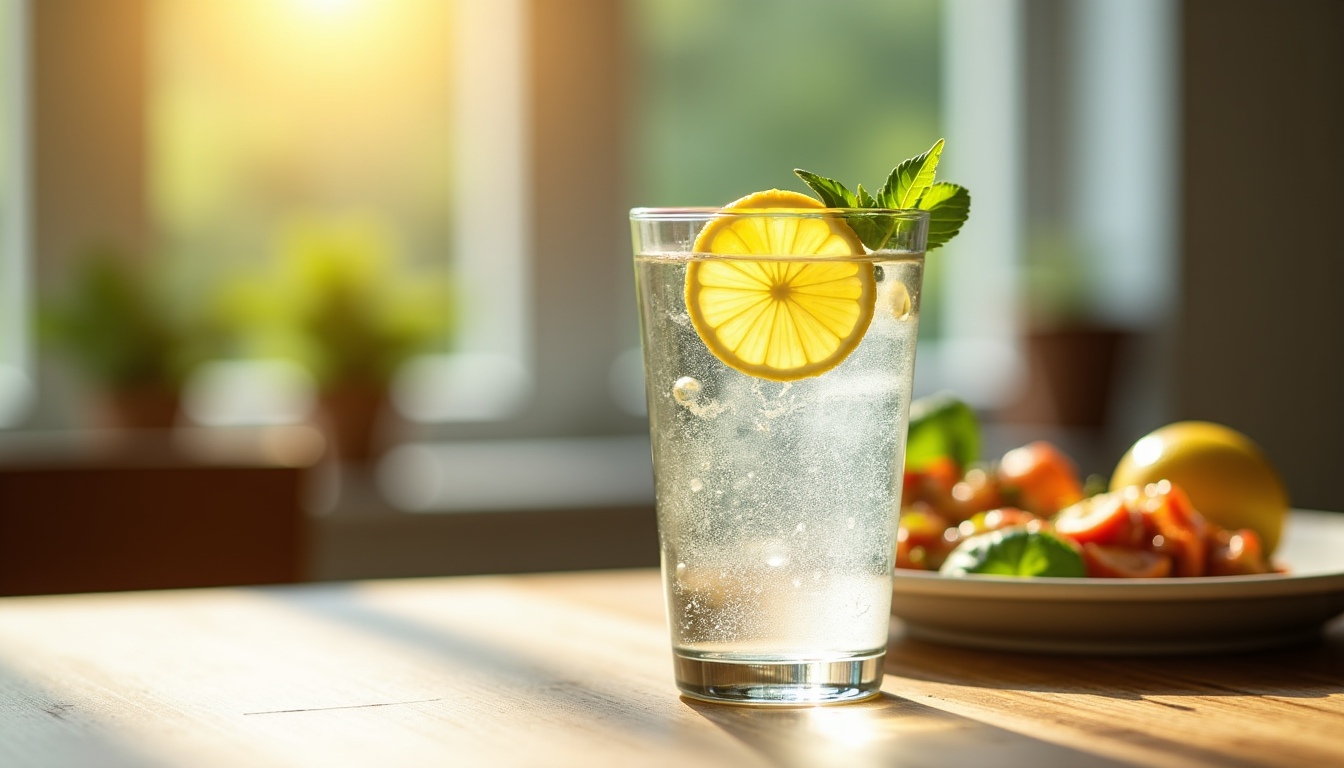 Illustration : ne tranche de citron ou de concombre, reste — boire pendant les repas nuit-il réellement à la digestion ?