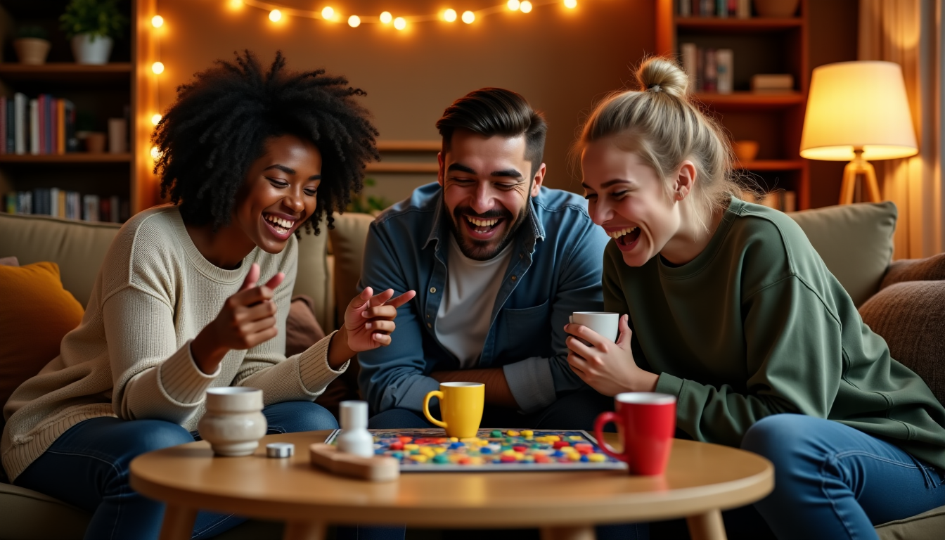 Illustration : éparez l'ambiance avec quelques accessoires et une bande-son — idées de loisirs à partager entre amis à la maison