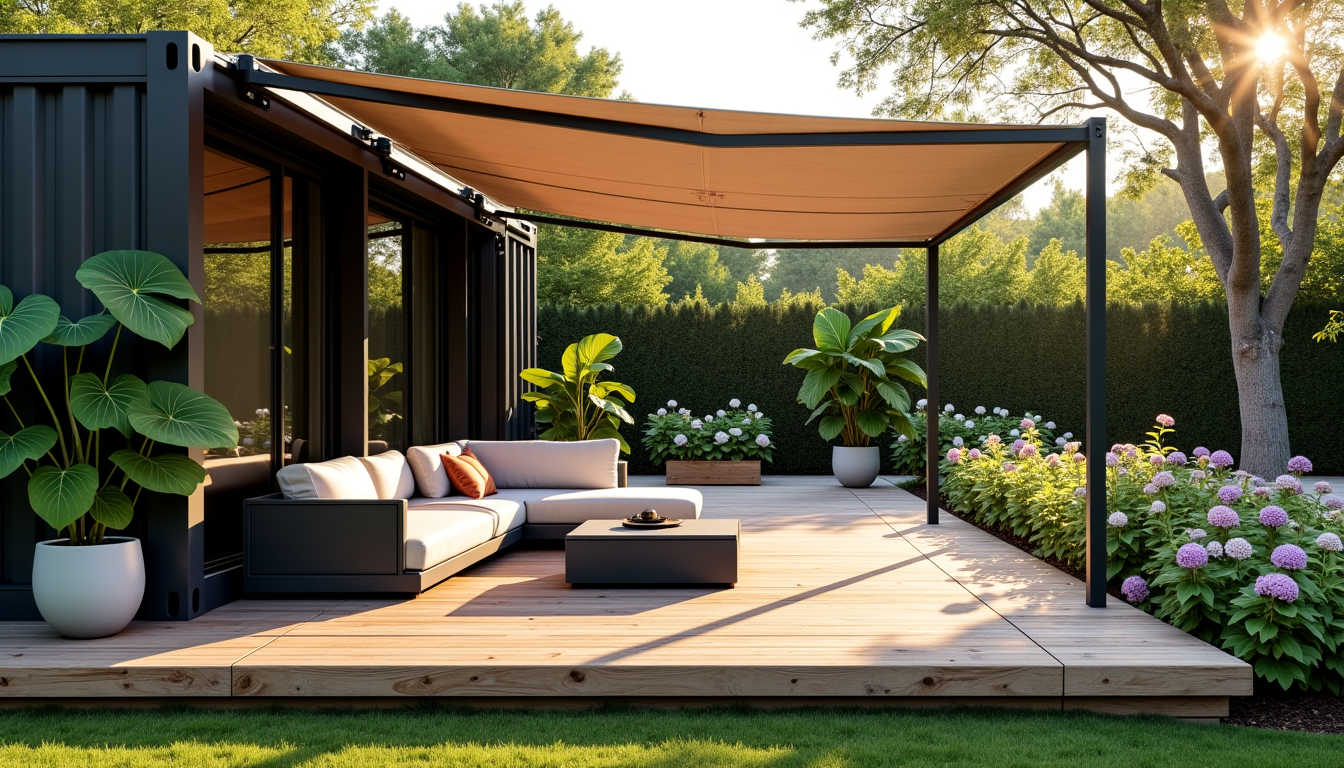 Illustration : "créer un espace extérieur ombragé, c'est prolonger l'invitation — ombrager une terrasse de maison container