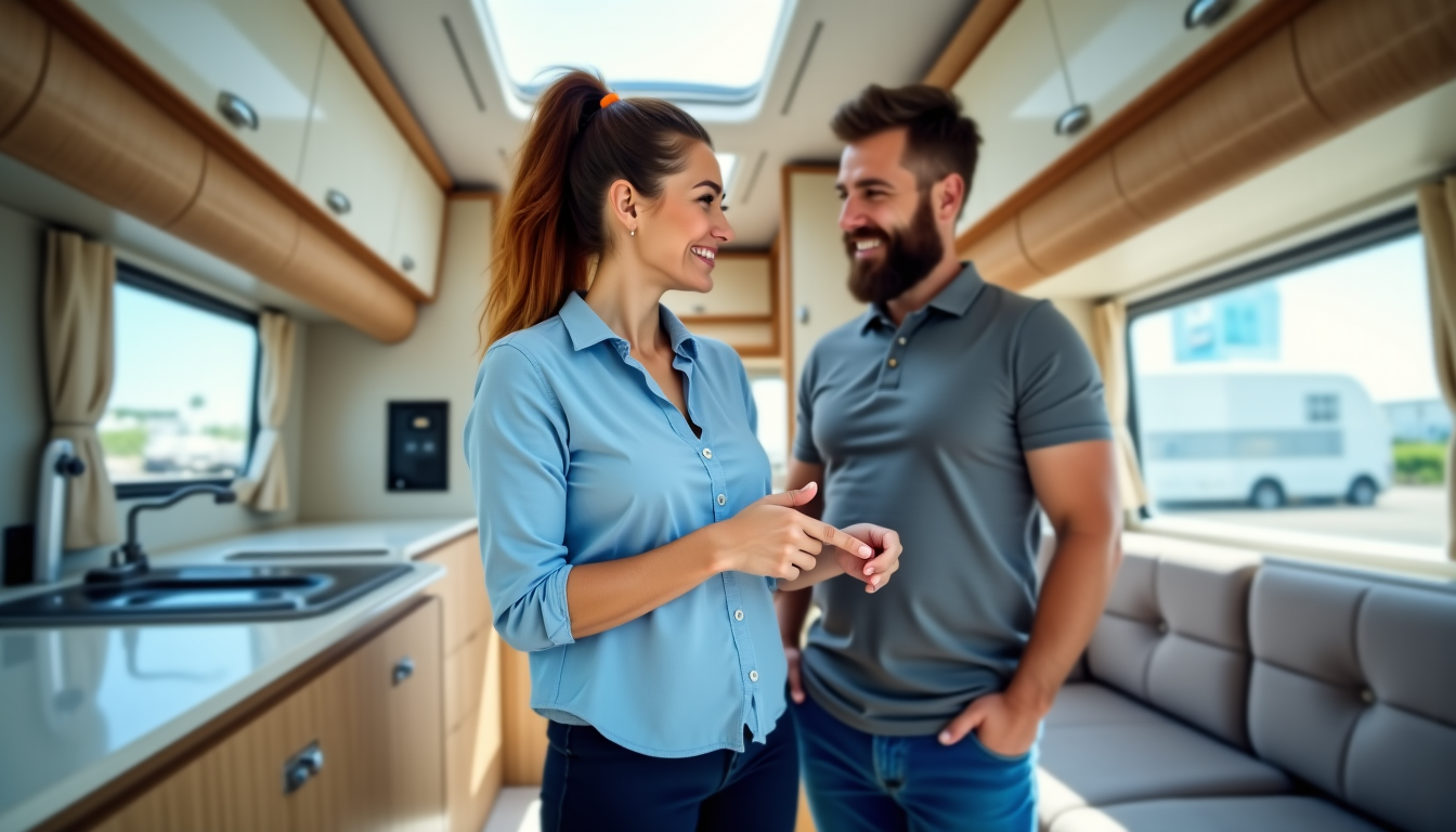 Illustration : les options peuvent inclure des crédits classiques, des — première visite en concession camping-car : les 10 questions à poser avant d'acheter