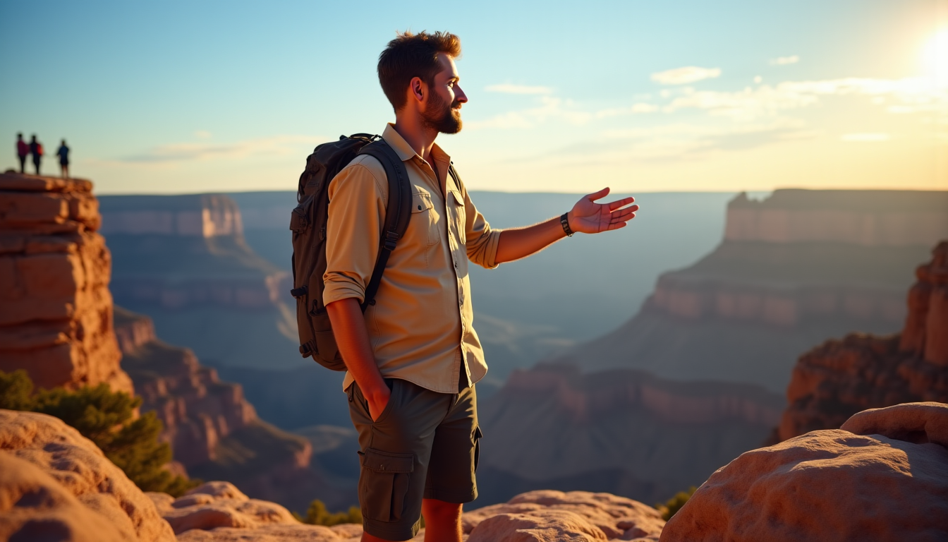 Illustration : une fois arrivé au grand canyon, le guide — découvrir le grand canyon avec un guide francophone depuis las vegas
