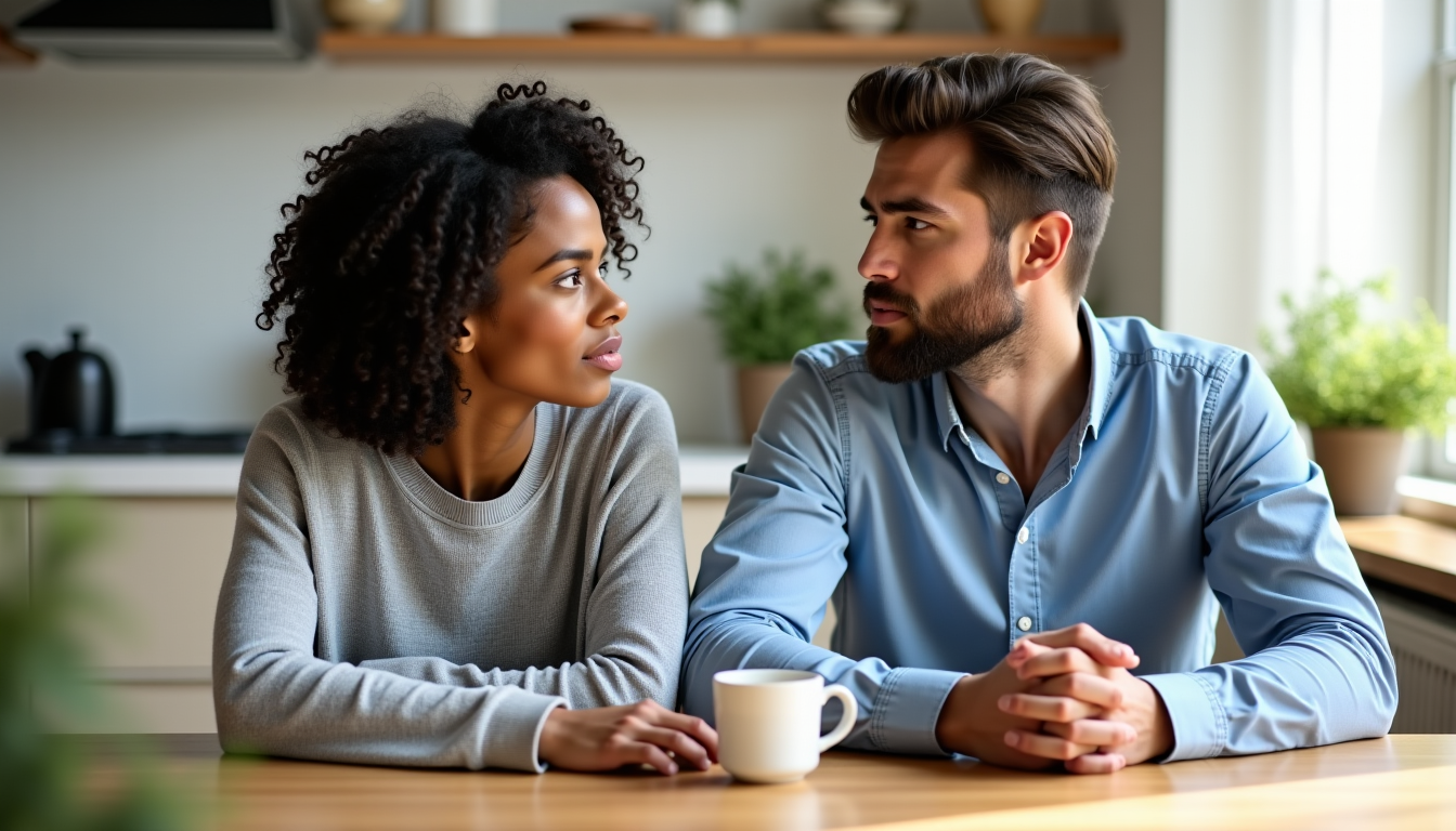 Illustration : ar un accord ou une compréhension mutuelle, même — désaccords à régler avant de commencer la vie à deux
