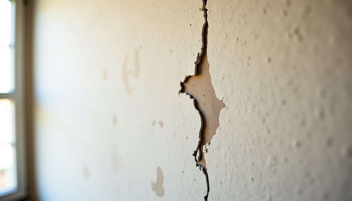 Illustration : enfin, des travaux de terrassement ou de construction — fissures sur les murs : lesquelles doivent vous alerter ?