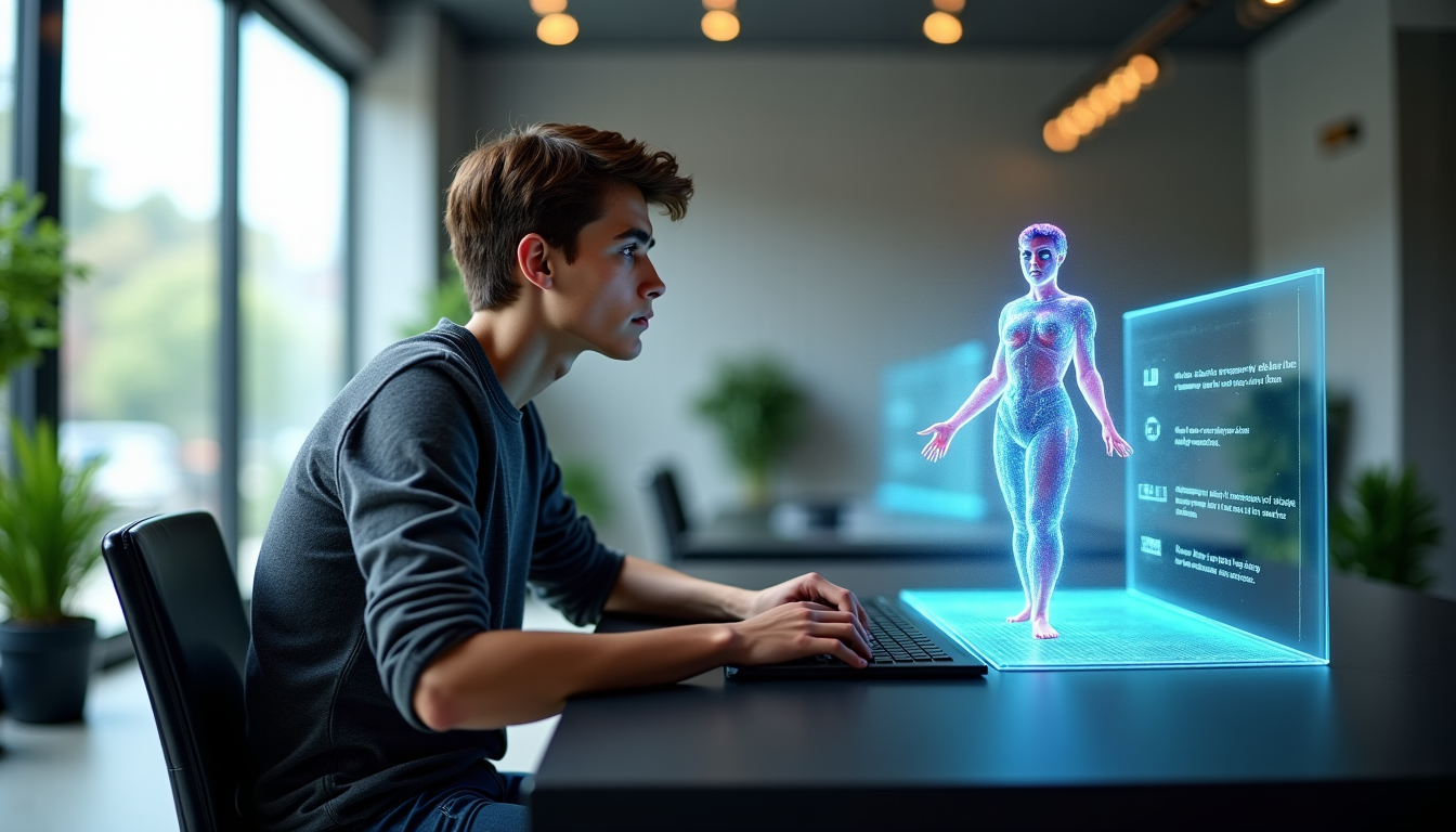 Illustration des technologies d'IA générative, des réseaux antagonistes génératifs, du rendu 3D et de l'animation