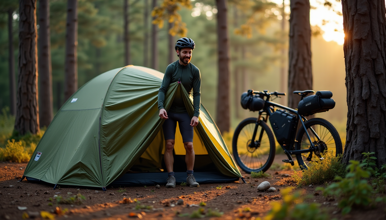 Illustration : au-delà des sacoches, le matériel de camping est — bikepacking est-il fait pour vous : profils et attentes réalistes