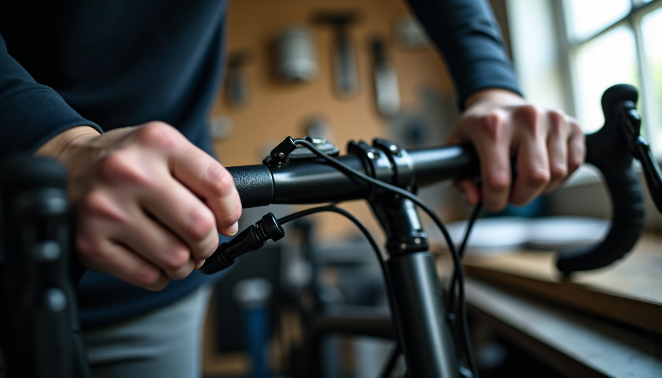 Illustration : inspectez également la potence et le cintre à — préparer son vélo pour un voyage bikepacking : révision complète