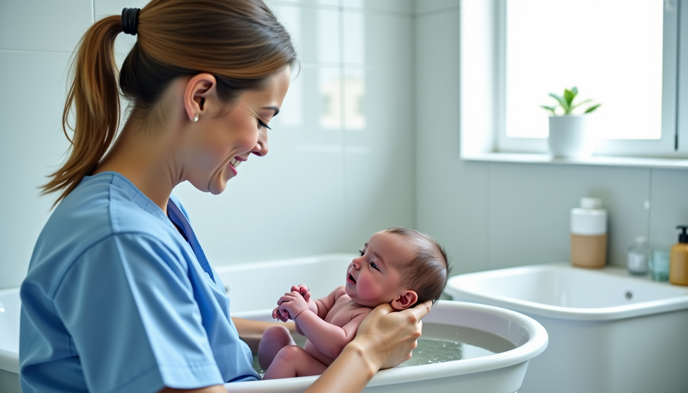 Illustration : mander une démonstration à une sage-femme ou une — 5 erreurs à éviter lors du bain de bébé