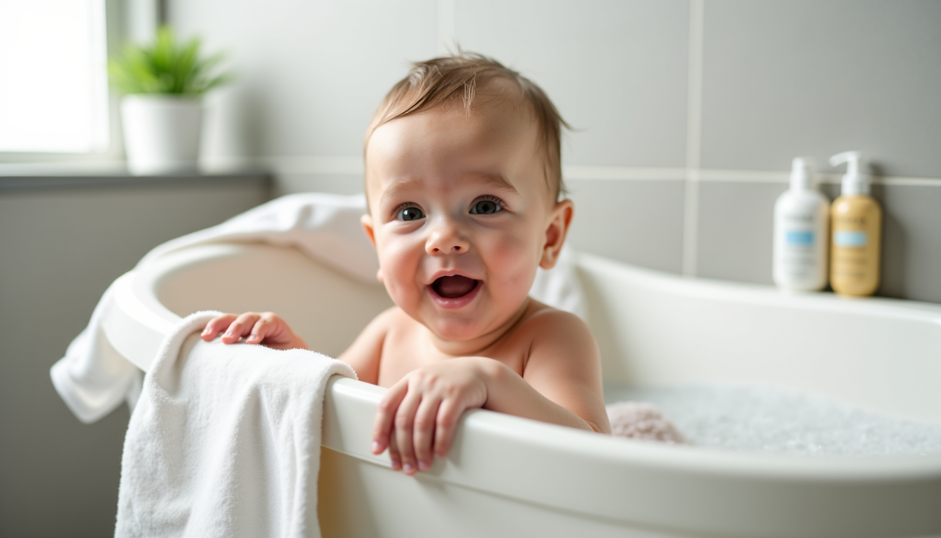 Illustration : privilégiez les produits spécifiquement formulés pour les bébés, — budget bain de bébé : combien prévoir pour s'équiper