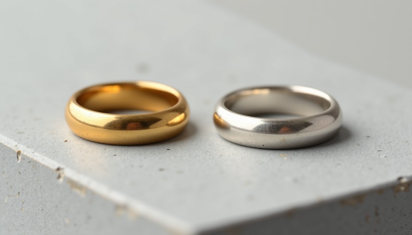 Illustration : la malléabilité de l'argent, bien que moins dure — bague épurée : or massif ou argent sterling, quelle différence ?