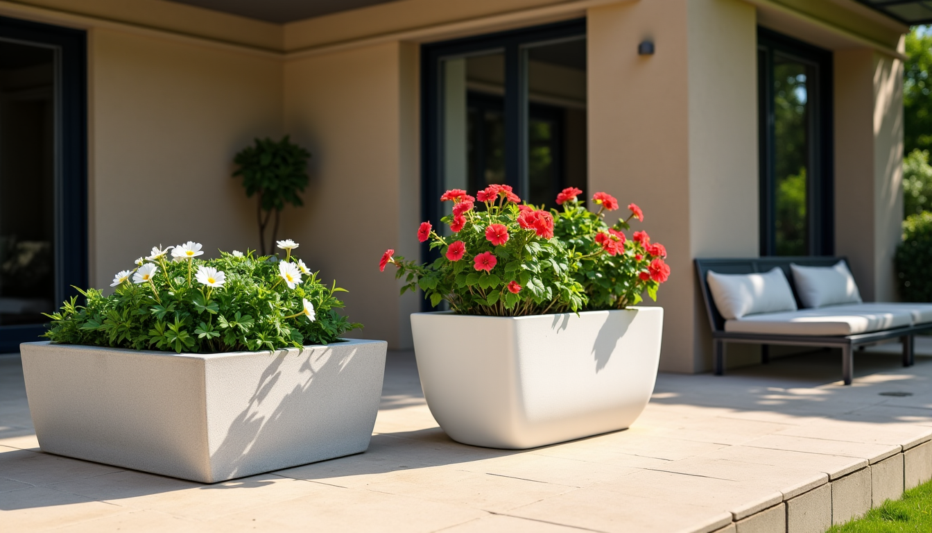 Illustration : optez pour des couleurs qui s'accordent avec la — jardinières classiques ou balconnières à suspendre : que choisir