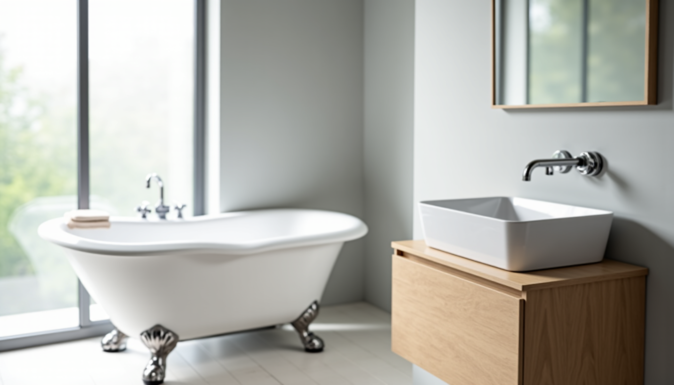 Illustration : le choix entre une baignoire classique et une — baignoire classique ou lavabo : quelle approche privilégier