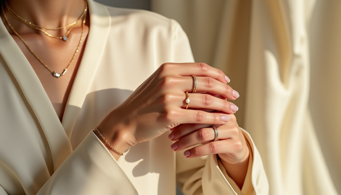 Illustration : l'art de la superposition est une excellente manière — débuter sa collection : par quels bijoux commencer
