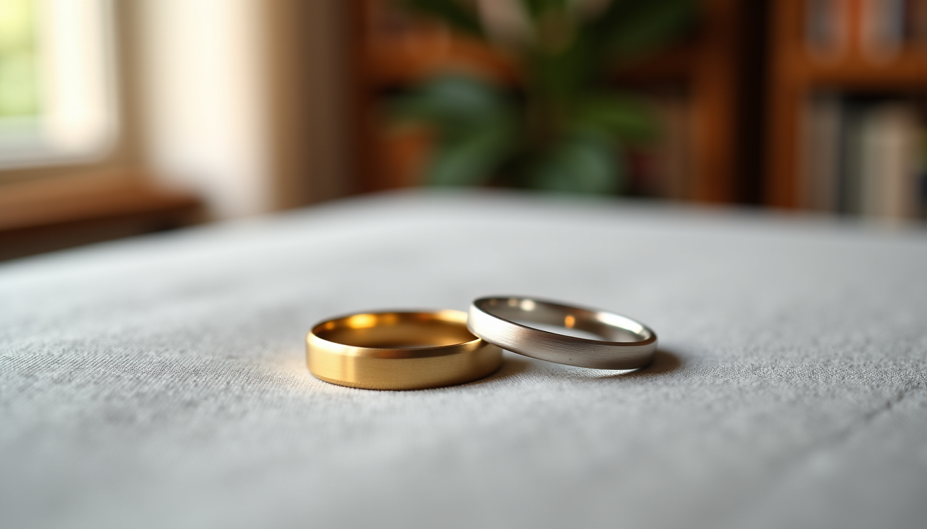 Illustration : une finition mate peut adoucir l'éclat d'un métal — avant d'acheter votre bague minimaliste : mesures et préférences à définir