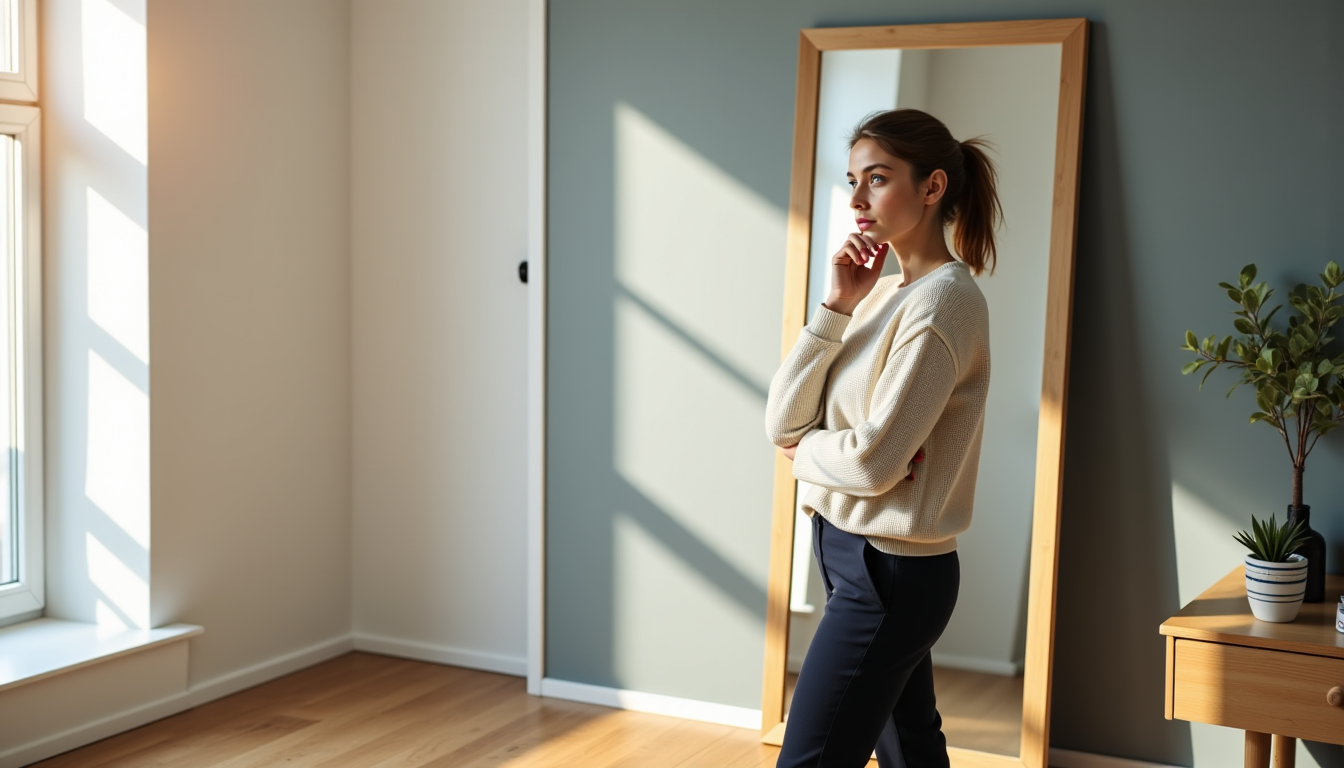 Illustration : en cas de doute sur la nature du — avant d'acheter un miroir grande taille : mesures, emplacement et support à prévoir