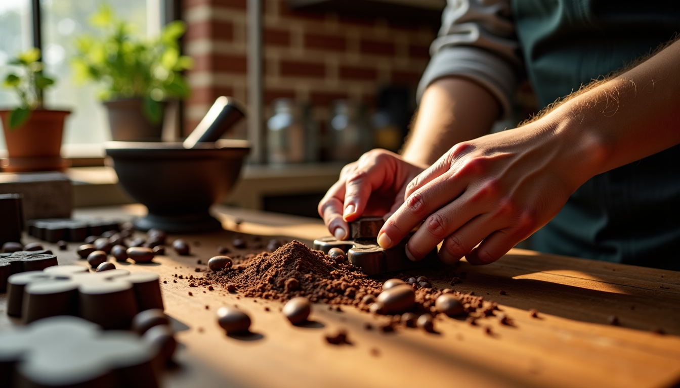 Illustration : ésence de coques résiduelles peut donner un goût — fabriquer du chocolat artisanal : méthode complète en 8 étapes