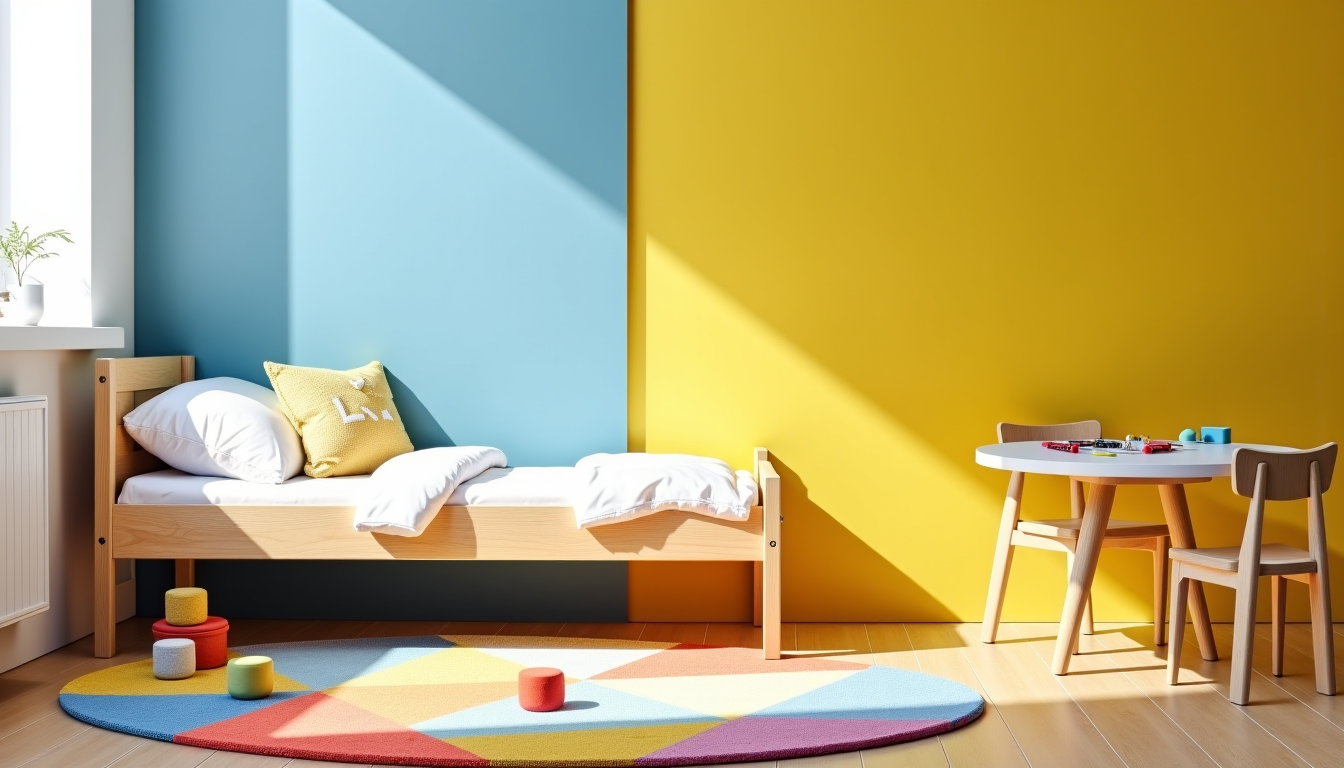 Illustration : la délimitation de ces zones peut se faire — aménager une chambre petit monde : méthode en 7 étapes