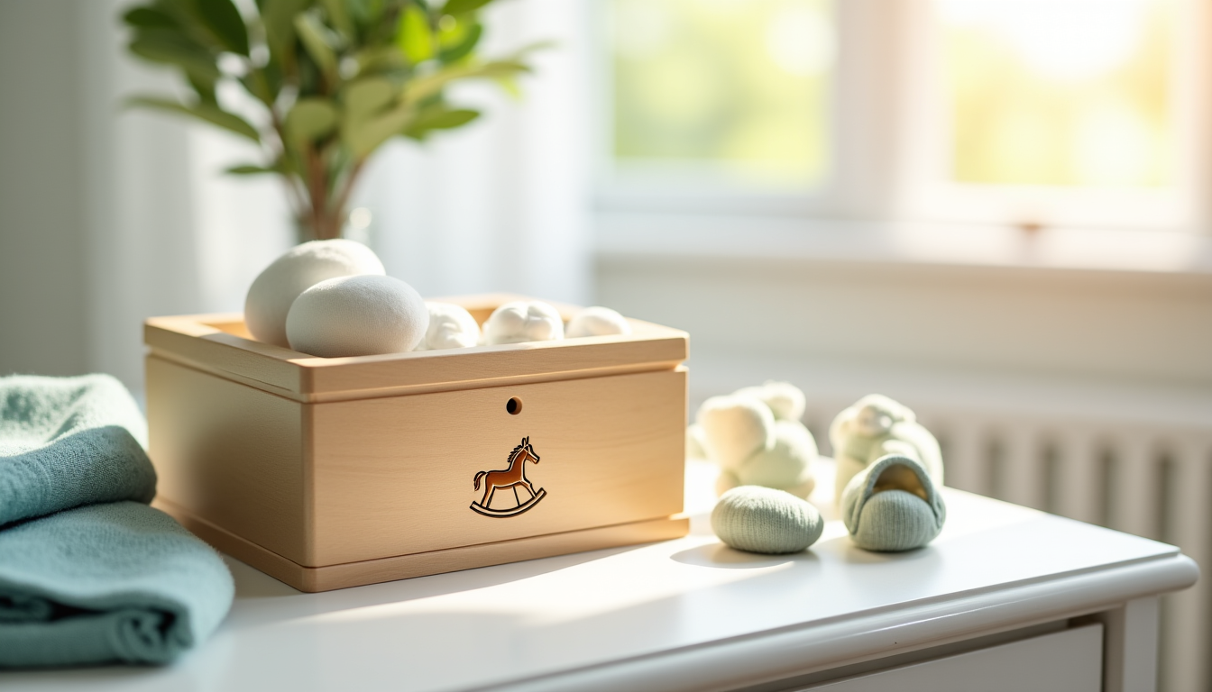 Illustration : au-delà de sa fonction de rangement, la boîte — choisir sa boîte à souvenirs de bébé : 6 critères essentiels