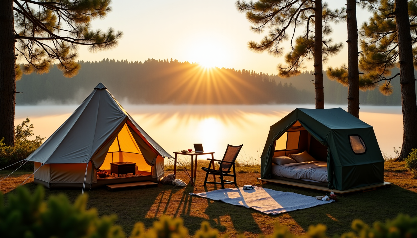Illustration : détente, la facilité et la disponibilité immédiate de — camping traditionnel ou locatif : quelle formule privilégier