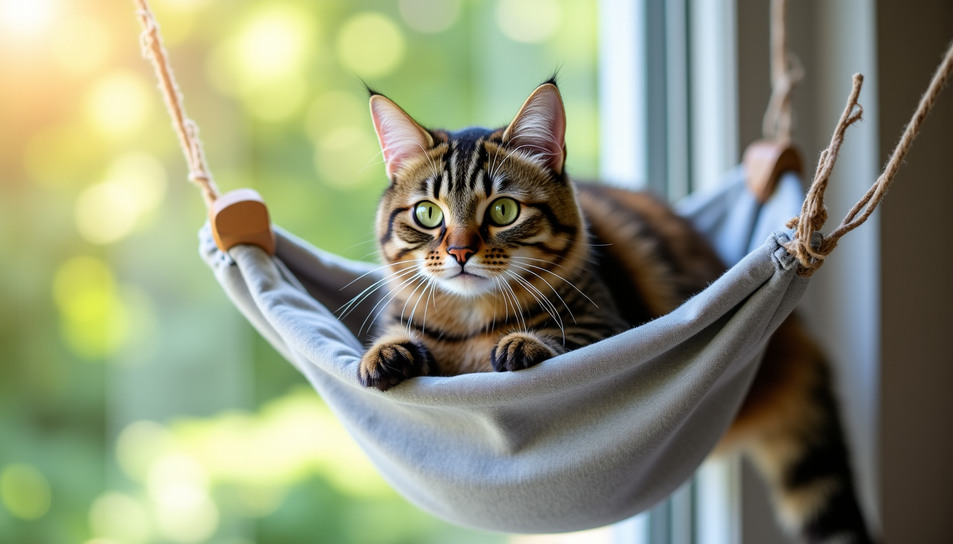 Illustration : tester la fixation d'un hamac de fenêtre est — hamac de fenêtre pour chat : tester la fixation avant l'achat