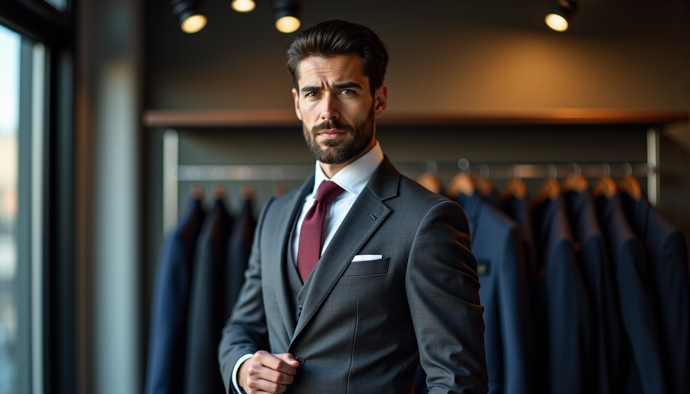 Illustration : la décision entre un costume prêt-à-porter et un — costume sur mesure vs prêt-à-porter : quelle approche privilégier