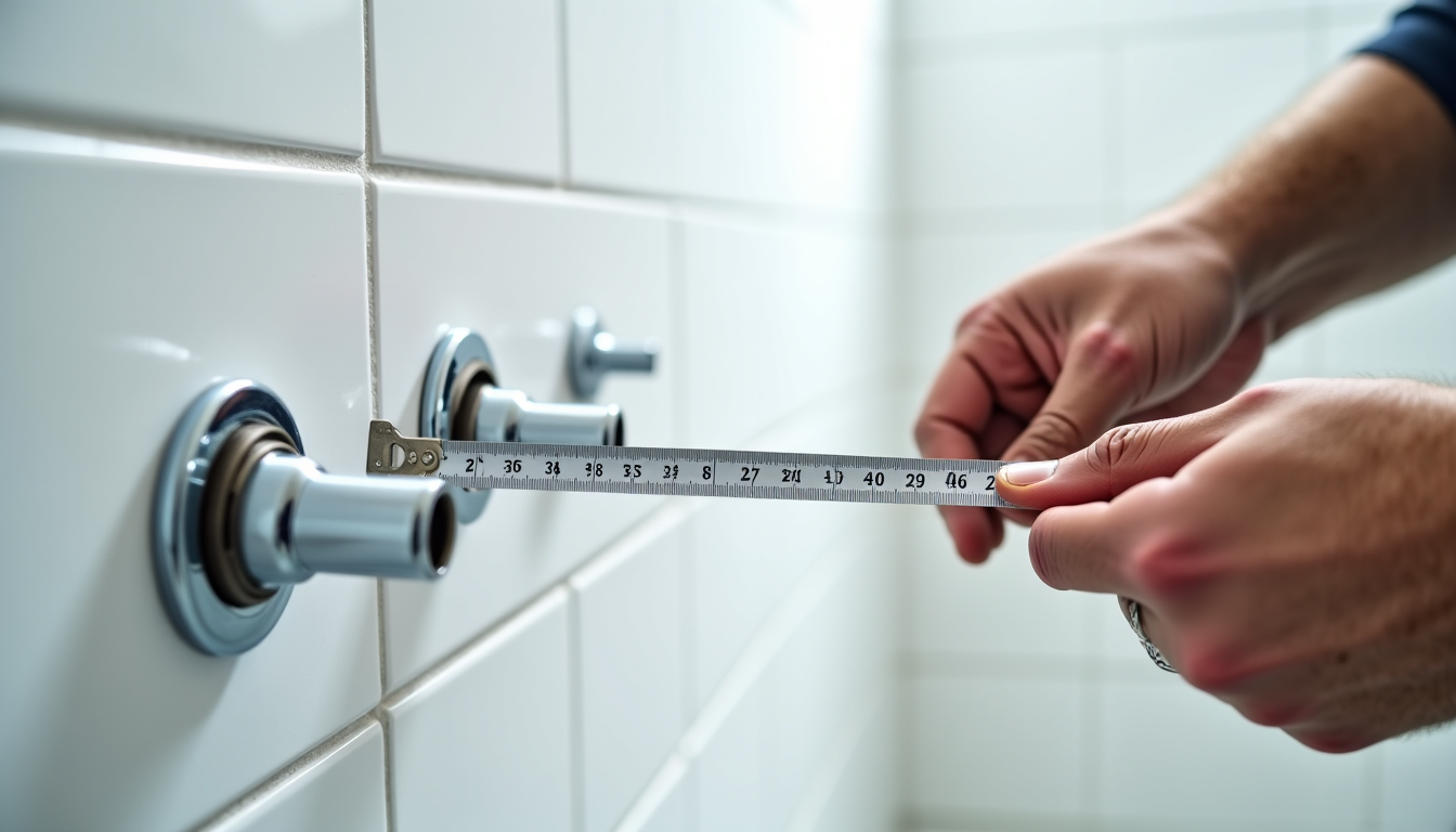 Illustration : ural robinet de douche/baignoire correction d'entraxe mural — remplacer un robinet : mesures et raccords à vérifier avant