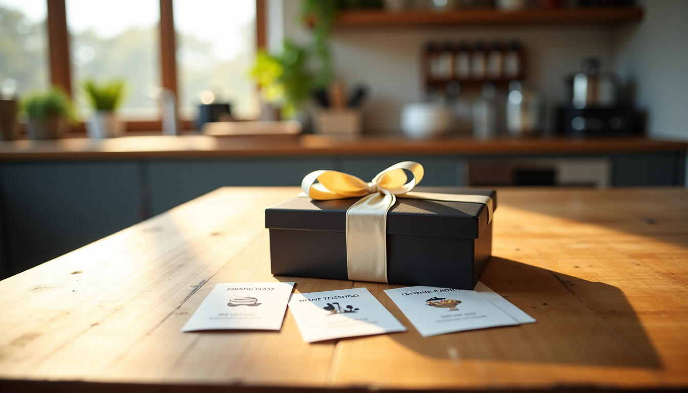 Illustration : linaires : bons pour un cours de cuisine, — offrir un coffret cadeau cuisine : méthode en 5 étapes