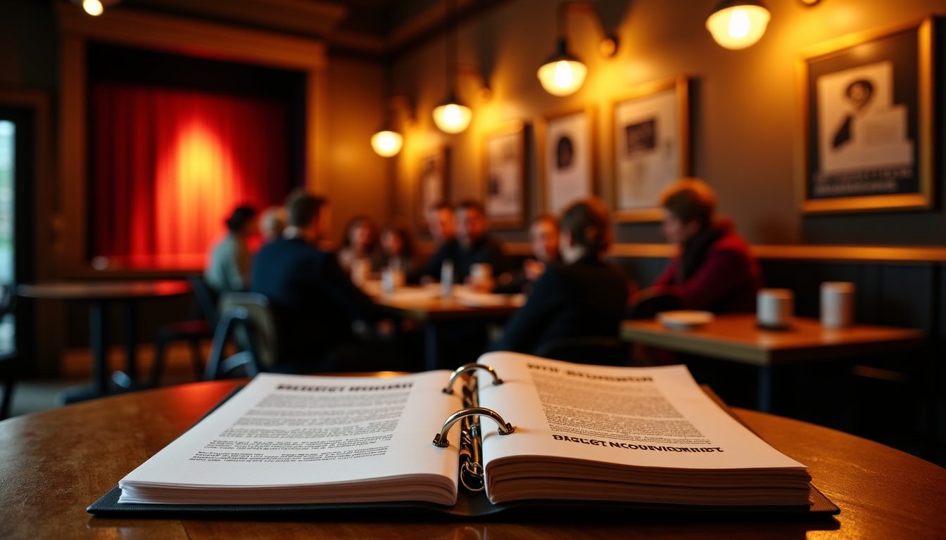 Illustration : au-delà des licences spécifiques, un ensemble de documents — monter un café-théâtre : budget, licence et dossier réglementaire