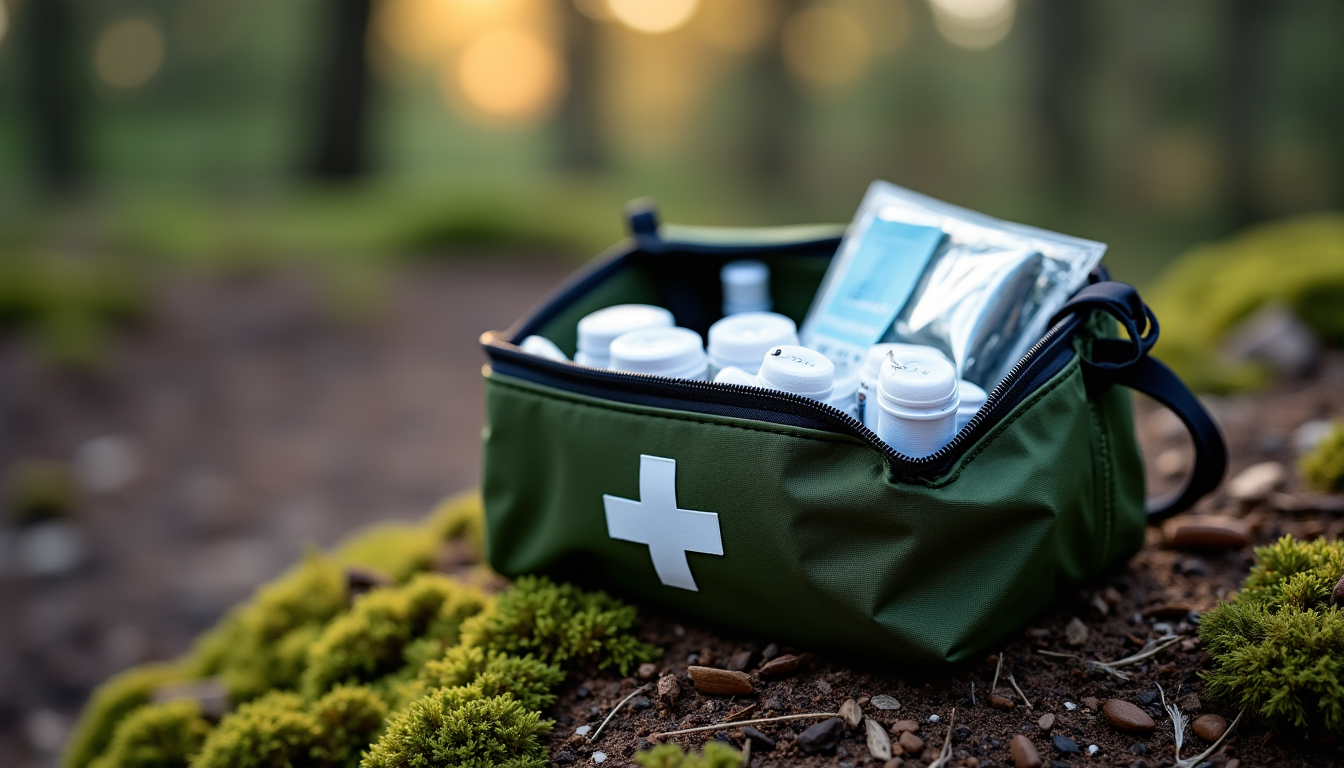 Illustration : une petite trousse de premiers secours adaptée au — débuter le bivouac : par quel matériel commencer