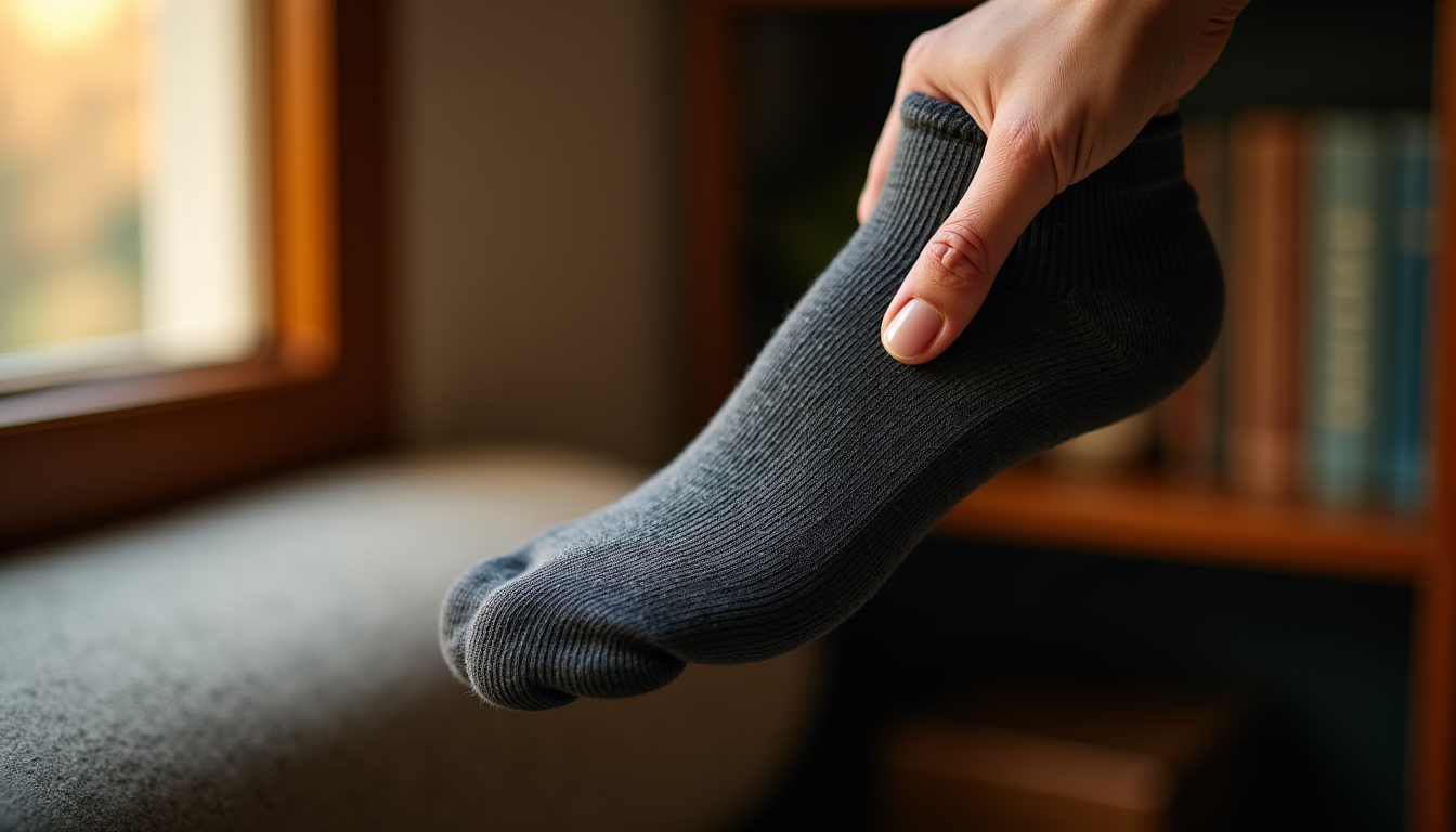Illustration : tenez la chaussette à la lumière. un tissu — reconnaître une chaussette mérinos de qualité : les signes qui comptent