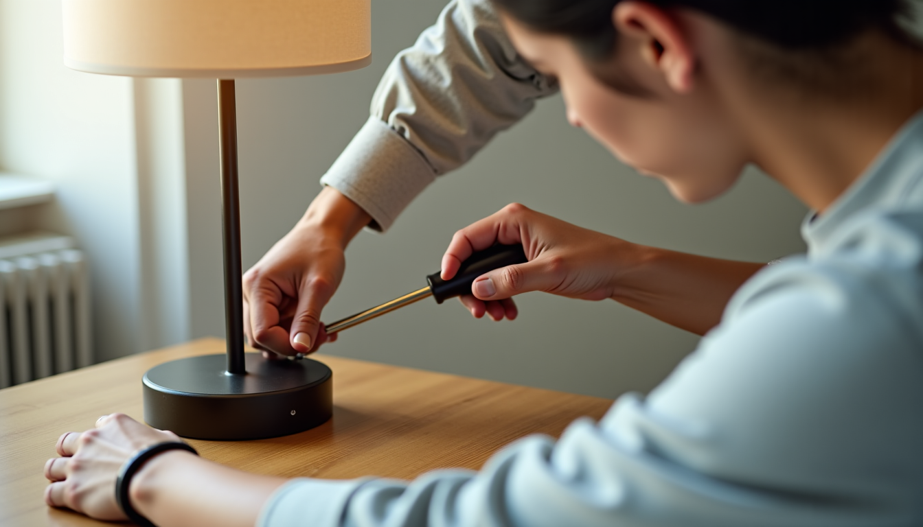 Illustration : rdée avec rigueur et précaution pour protéger les — installer une lampe de chevet : méthode en 5 étapes