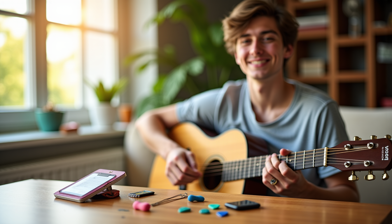 Illustration : les cordes s'usent et peuvent casser. avoir un — budget guitare débutant : combien investir dans l'instrument et les accessoires