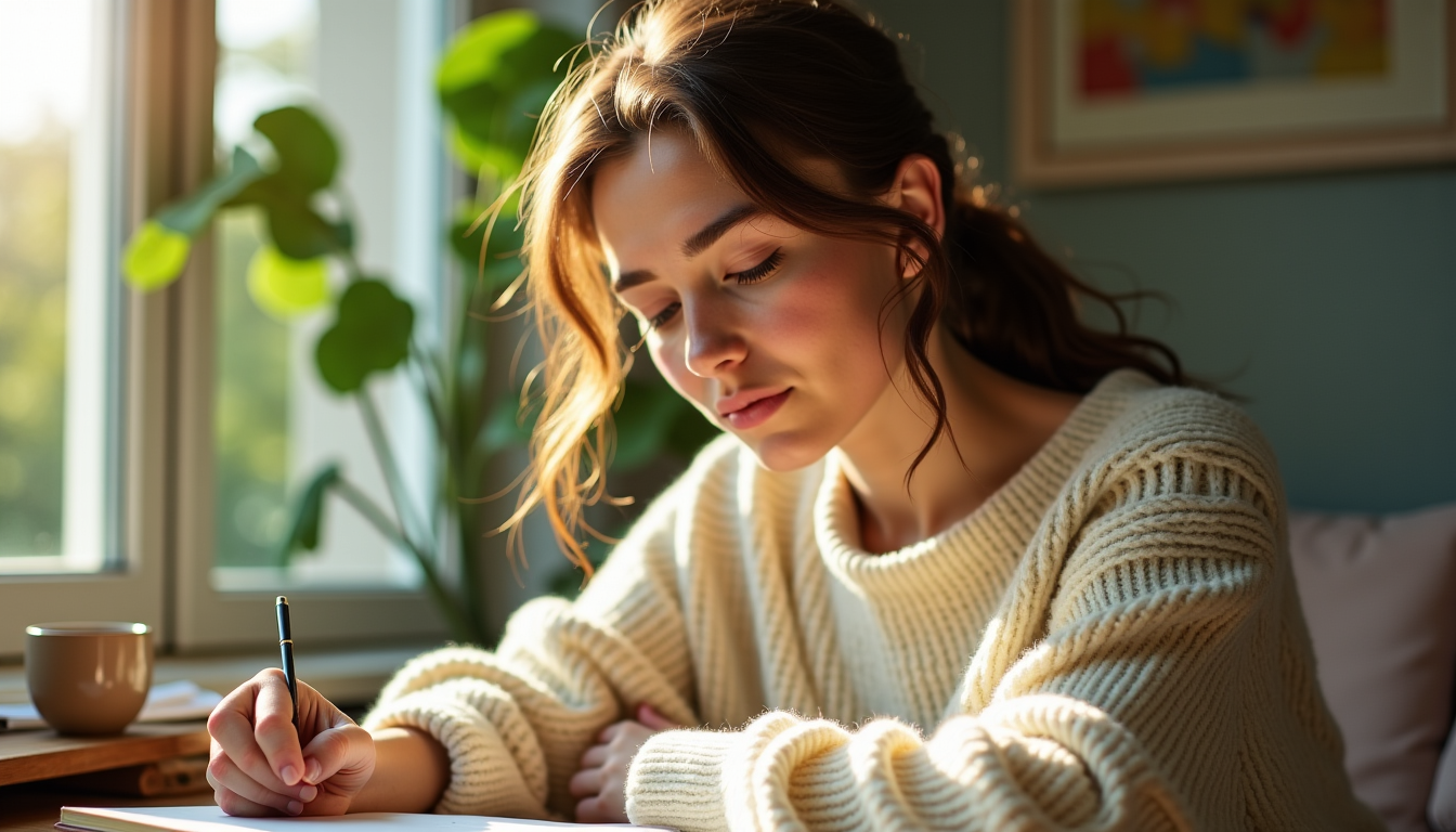 Illustration : enfin, l'écriture dans un journal, au-delà de la — guide complet pour améliorer votre bien-être quotidien avec des habitudes simples